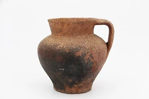 Brocca di terracotta portoghese medievale del XV secolo - Foto 1 di 12