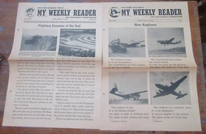 Vintage 2 Issues Vol XIII 1944 MY WEEKLY READER April & June THE CHILDREN'S NEWS - Picture 1 of 11