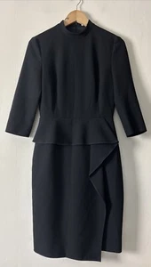 Hugo Boss Black Dress Frill Detail High Neck UK 6 - Picture 1 of 11