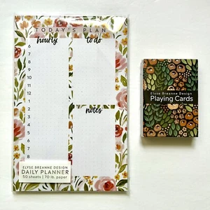 NEW! EB Design DAILY PLANNER & DECK OF PLAYING CARDS — Beautiful Floral Artwork - Picture 1 of 20