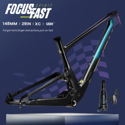 29" Carbon Integrated Suspenion Boost MTB Frame Trail Trunnion Shock Bike Frame - Image 1 of 4