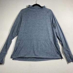 NINE WEST Active Pullover Shirt Women XL Gray Mock Neck Thumbholes Activewear - Picture 1 of 10