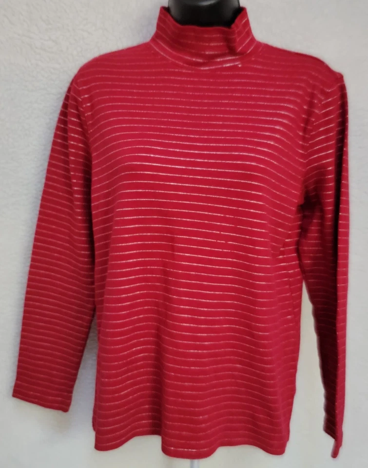 Studio Works женская рубашка блузка размер PM средний миниатюрный красный серебро - Изображение 1 из 4