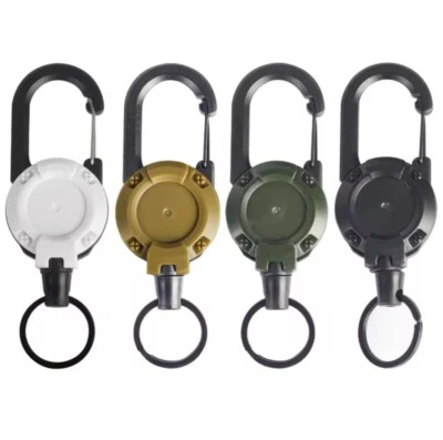 Heavy Duty Retractable Carabiner Key Chain Badge Holder With Steel Cord keychain - image 1 of 4