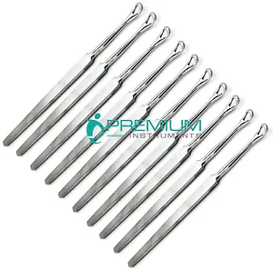 Pulitore cerume Curette acciaio inox punta Q fine assistenza sanitaria set da 10 - Foto 1 di 4