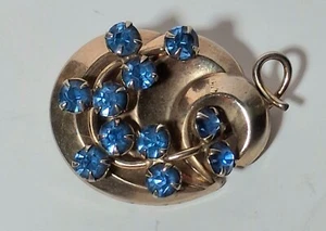 Spilla vintage MCM con strass blu - Foto 1 di 4