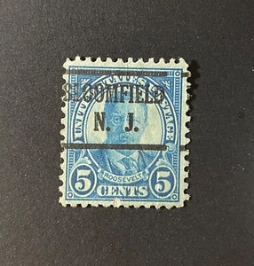 Bloomfield, NJ Type 43 Precancel - 5 cents Theodore Roosevelt - U.S. #637 - NJ - Picture 1 of 1