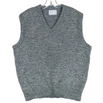 Vintage 90s Le Tigre Sweater Vest Men's M Gray Chunky Acrylic Made in USA - Image 1 of 4