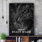 Mindset Beast Mode Tiger Design Black And White Poster No Frame