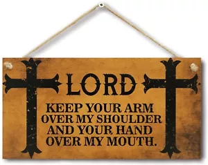 CARISPIBET Lord Keep Your arm Over My Shoulder Belief Faith Home Religious Signs - Picture 1 of 6