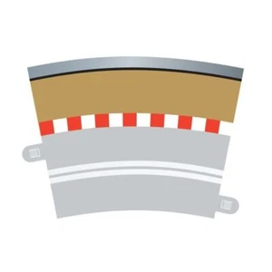 Scalextric Single Lane Radius 3 Curve Outer Borders 22.5° & Barriers C7019 - Picture 1 of 3