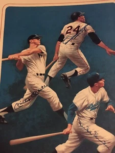Mickey Mantle Willie Mays Duke Snider Autógrafo Garcia@89 Litografía 401/1000 - Imagen 1 de 12