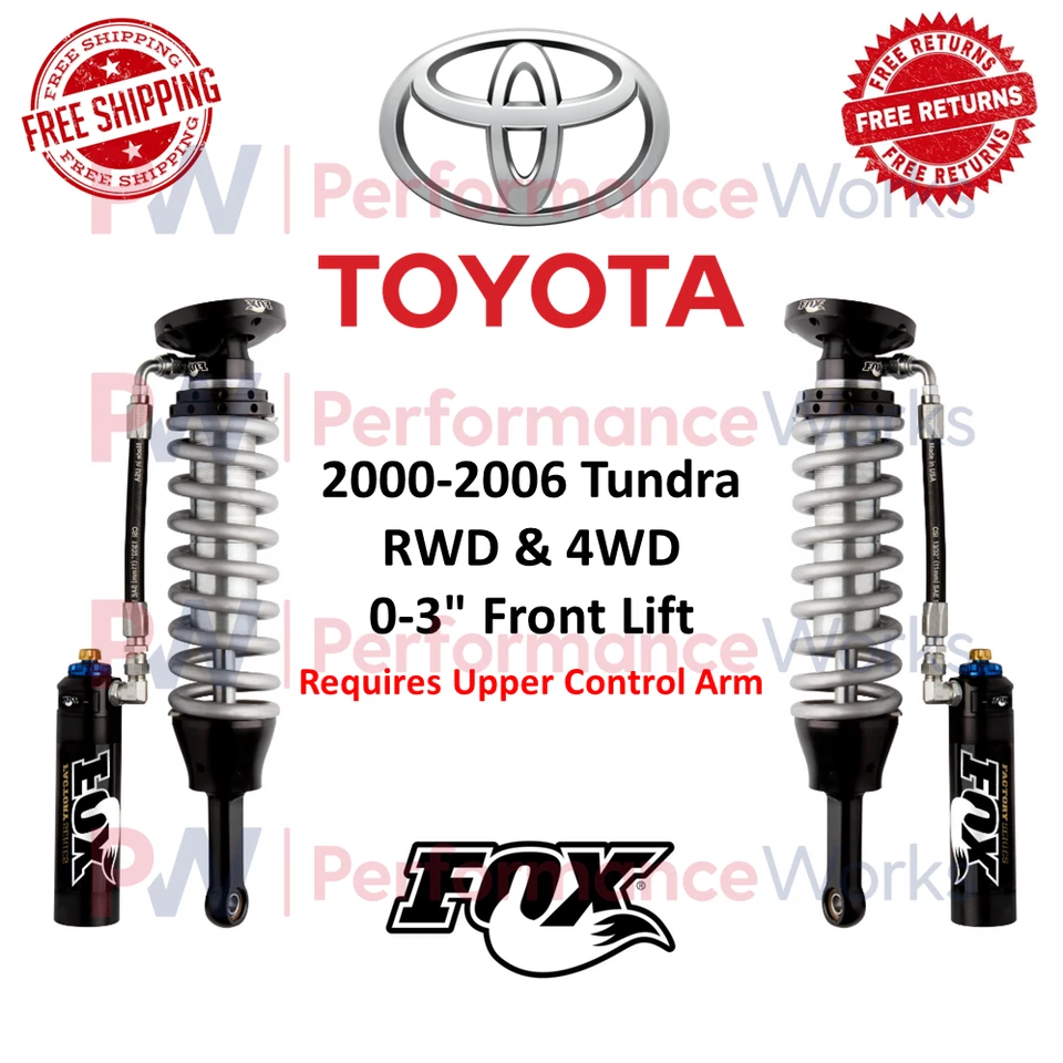 Par de amortiguadores delanteros Fox 2.5 Factory Race Series ajustados para Toyota Tundra 00-06 0-3" Foto 1 de 4