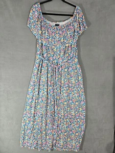 Lane Bryant Plus Size 18/20 Maxi Dress Floral Off The Shoulder Belted Multicolor - Picture 1 of 8