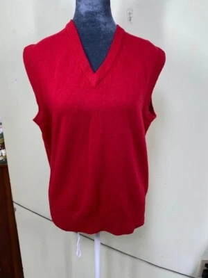 Colete Suéter Masculino Vintage House of Logan Tamanho G 100% Lã de Cordeiro Decote V Carreira Preppy - Imagem 1 de 4