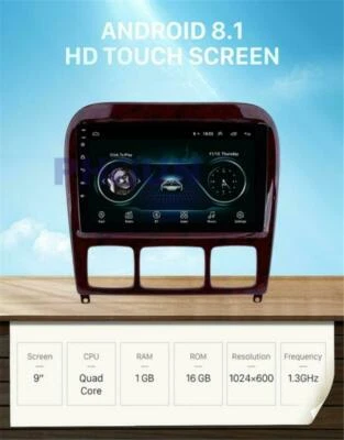 9" Android 8.1 1+16G Car Stereo Radio GPS For Mercedes Benz S Class W2 1998-2005 - Imagem 1 de 4