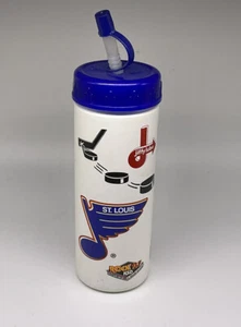 St Louis Blues Squeeze Straw Water Bottle KSD Rock Radio Jiffy Lube - Picture 1 of 7