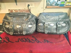 Alforjas de cuero de liberación rápida 84-98 OEM Harley-Davidson Softail FXST FLST - Imagen 1 de 17