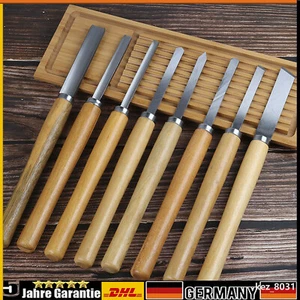 8x Profi Stechbeitel Schnitzmesser Stech Stemm Eisen Holz Beitel Set DHL - Bild 1 von 12