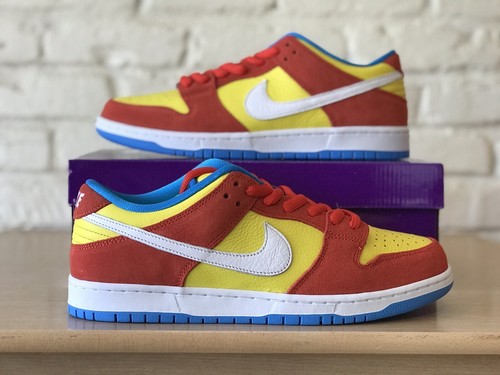 YEEZY Nike SB Dunk Low Pro Bart Simpson Rosso Bianco Blu Hero BQ6817 602 Uomo Taglia 11.5 Nuove