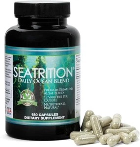Seatrition 12 Seaweed Blend 550mg Thyroid 2 mth supply Sea Moss 180 Veg Capsule - Picture 1 of 8