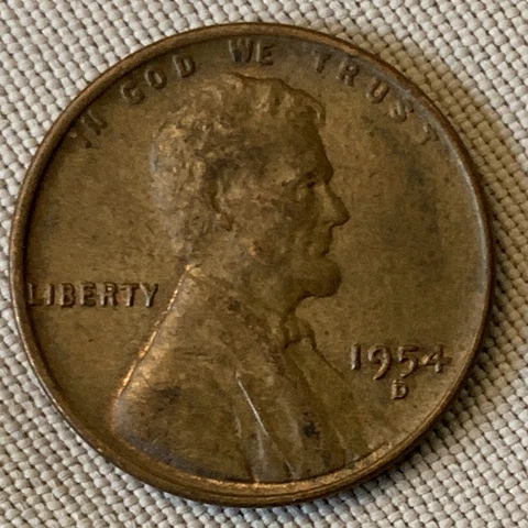 1954-D/D Lincoln Cent RPM1 re-punched variety/error AU Cover