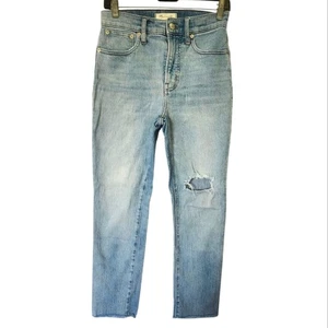 MADEWELL The Perfect Vintage Crop Jean Size 25 Light Wash Frayed Hem - Picture 1 of 13