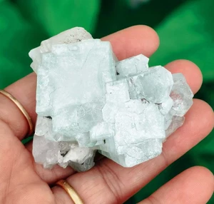 Apophyllite Disco Ball Flower On Stilbite Minerals Specimen India BO=27 - Picture 1 of 6