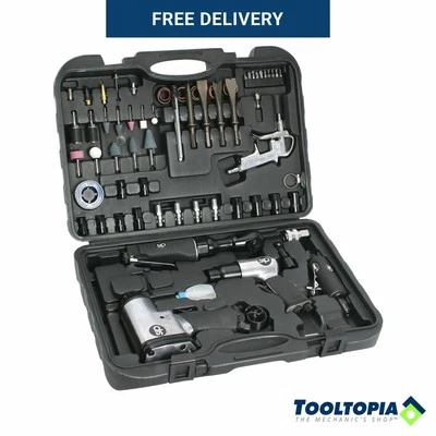 SIP Air Tool Kit 73pc Impact Wrench Ratchet Grinder Hammer Blow Gun Accessories - Image 1 of 4