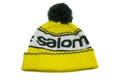 Vintage Salomon Hat winter yellow green big logo 00s - Image 1 of 4