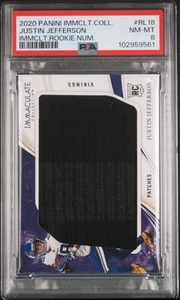2020 PANINI IMMACULATE COLL IMMACULATE RC NUMBERS JUSTIN JEFFERSON RC 7/10 PSA 8 - Picture 1 of 2