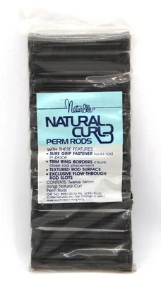 NOS Vintage Salon 1984 NaturElle Natural Curl 3 Perm Rods – 14mm Black #532 - Image 1 of 3