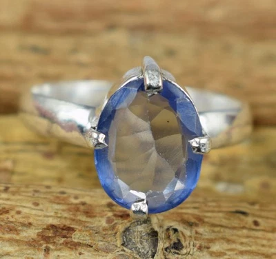 Natural 3.90 Ct Ceylon Blue Sapphire Oval Gemstone Certified Men's Wedding Ring - Image 1 of 4