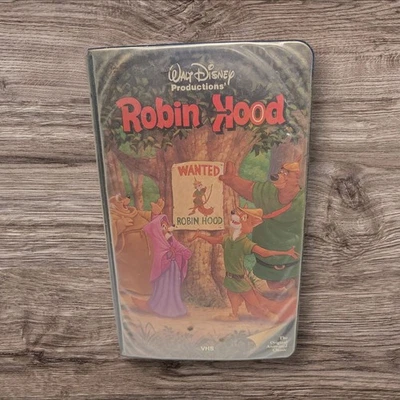 Disney Robin Hood VHS Black Diamond Classic Padded Clamshell Red  Rare! - Image 1 of 2