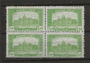 Hungary 1919 Sc# 193 Parliament building 1.40k block 4 MNH - Picture 1 of 1
