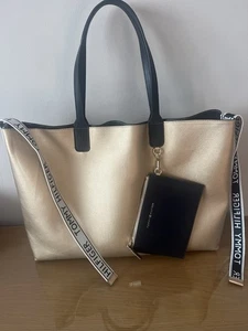 Tommy Hilfiger Large Shopper Shoulder Handbag Designer Bag With Wallet Leather - Picture 1 of 7