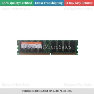 HYMD264646D8J-D43 Hynix 512MB DDR Non ECC PC-3200 400Mhz - Picture 1 of 1