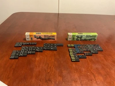 Milton Bradley Hallam Double Six Dragon Dominoes 2 juegos incompletos 45 azulejos totales Foto 1 de 4