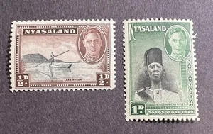 Nyasaland 1945- MNH Scott 68-69. Lake Nyasa & Soldier of King’s African Rifles - Picture 1 of 1