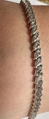 14K золото Diamonique CZ камни теннисный браслет 5 мм 10,4 граммов Корея Diamonique - Изображение 1 из 4