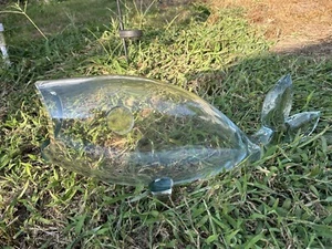 Vintage MCM Blenko Hand Blown Art Glass Fish Vase Figure - Picture 1 of 15