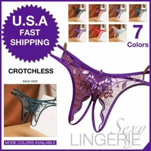 Ropa Interior Sexy para Mujer Bragas Sólido Mini Tanga de Encaje Tanga Lencería  - Picture 1 of 19