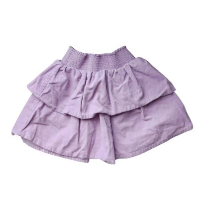 BODEN Lilac Corduroy Layered Ruffle Skirt Girls 4-5Y Cottagecore - Imagem 1 de 4