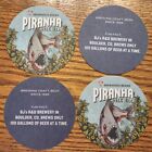Set of 4 BJ's Restaurant Piranha Fish Pale Ale Coaster Beer Pub Bar