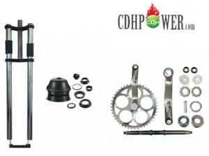 CDH 26" Non Suspension Bike Fork Triple Tree Fork & Headset & 44T Wide Crank set - Picture 1 of 10