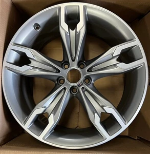 BMW 530i 540i 530e M550i 2017-2022 86339 OEM wheel rim 20 x - REAR CNC CHARCOAL - Picture 1 of 2