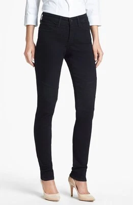 NEW NYDJ 8P Not Your Daughter Jeans pants Gabriella Moto LEGGINGS black 8 petite - Image 1 of 4