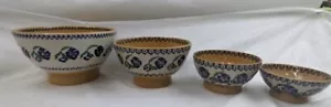 4 ciotole di miscelazione Nicholas Mosse Pottery PANSY nidificazione graduate 7-1/2" fino a 4" - Foto 1 di 5
