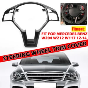 For Mercedes Benz W176 W204 W212 2012-2014 Steering Wheel Cover Trim Gloss Black - Picture 1 of 7