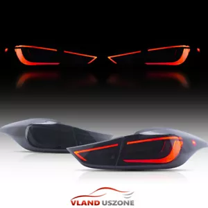 4Pcs Smoke LED Tail Lights For Hyundai Elantra 2011-2016 Smoke w/Sequential Turn - Picture 1 of 16